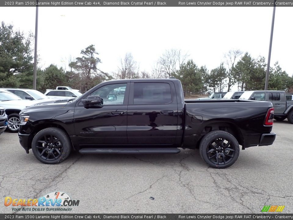 Diamond Black Crystal Pearl 2023 Ram 1500 Laramie Night Edition Crew Cab 4x4 Photo #2