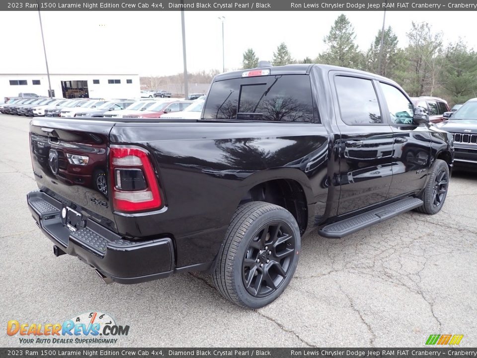 2023 Ram 1500 Laramie Night Edition Crew Cab 4x4 Diamond Black Crystal Pearl / Black Photo #5