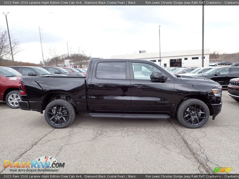 2023 Ram 1500 Laramie Night Edition Crew Cab 4x4 Diamond Black Crystal Pearl / Black Photo #6