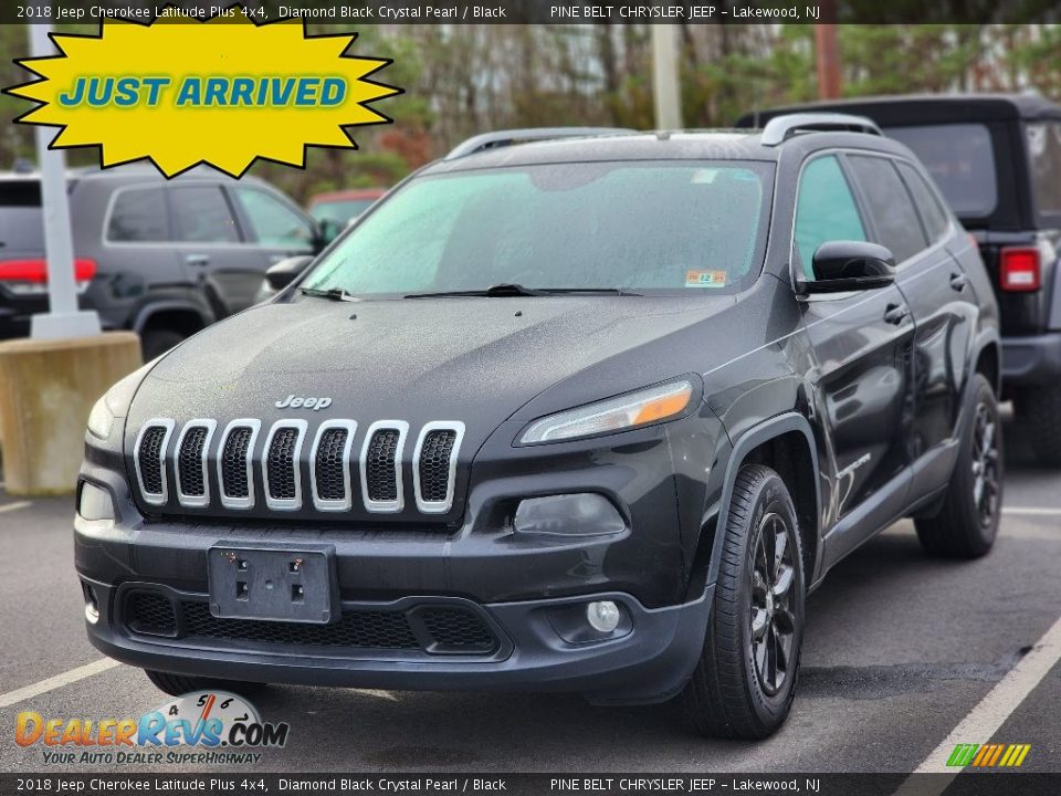 2018 Jeep Cherokee Latitude Plus 4x4 Diamond Black Crystal Pearl / Black Photo #1