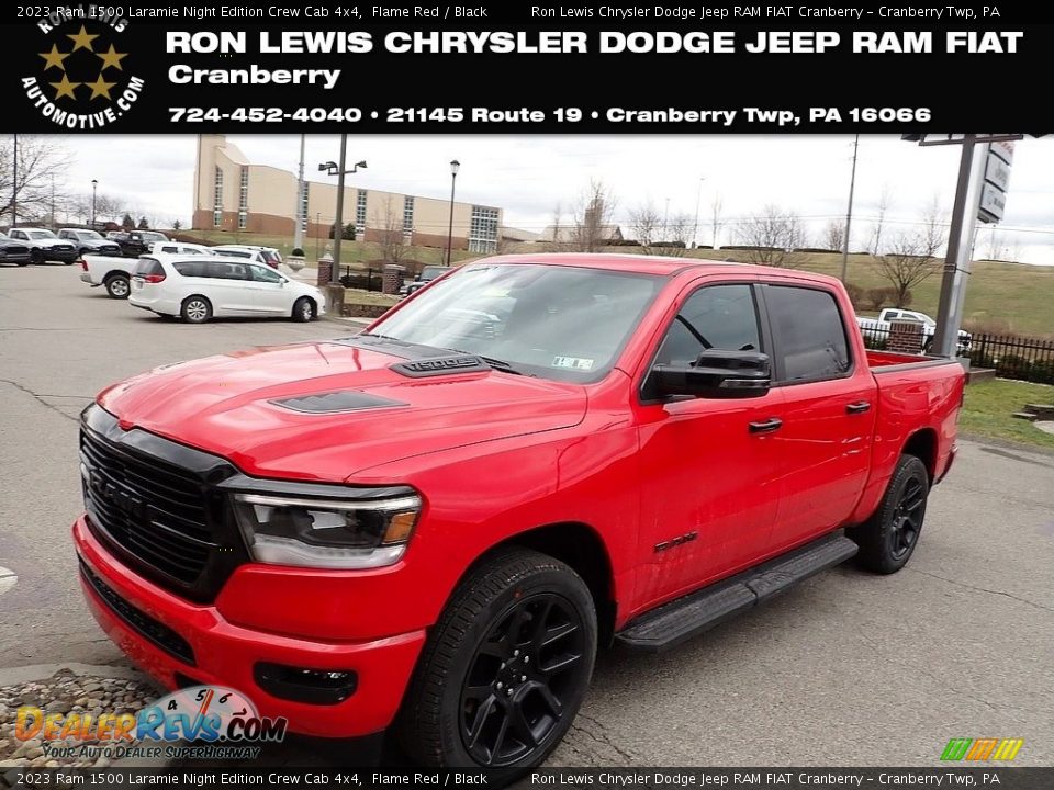 2023 Ram 1500 Laramie Night Edition Crew Cab 4x4 Flame Red / Black Photo #1