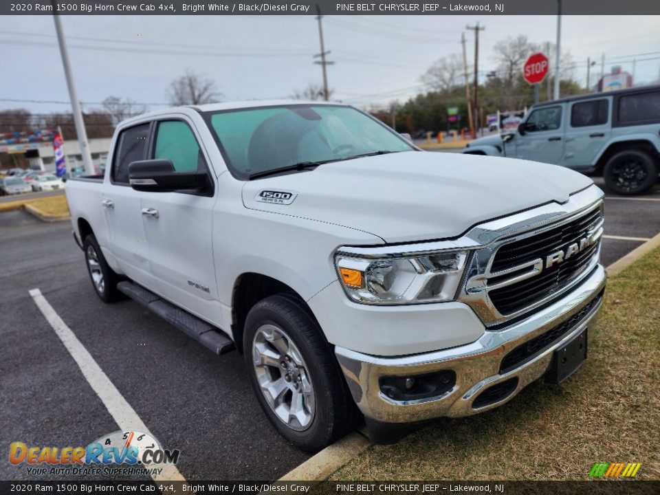 2020 Ram 1500 Big Horn Crew Cab 4x4 Bright White / Black/Diesel Gray Photo #3