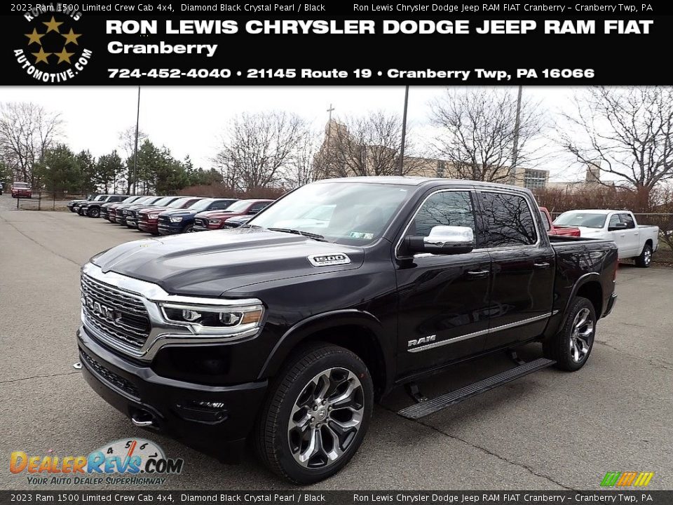 2023 Ram 1500 Limited Crew Cab 4x4 Diamond Black Crystal Pearl / Black Photo #1