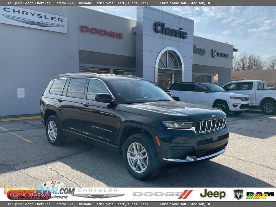 2023 Jeep Grand Cherokee L Laredo 4x4 Diamond Black Crystal Pearl / Global Black Photo #1