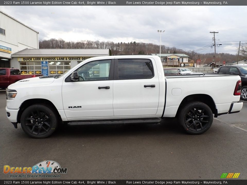 2023 Ram 1500 Laramie Night Edition Crew Cab 4x4 Bright White / Black Photo #2