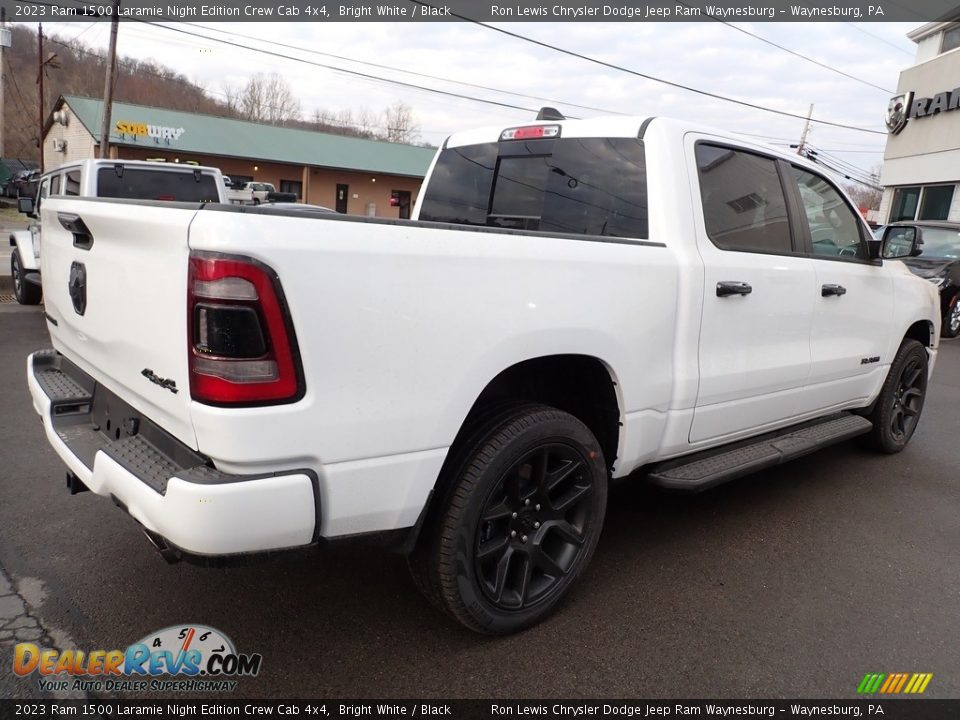 2023 Ram 1500 Laramie Night Edition Crew Cab 4x4 Bright White / Black Photo #6