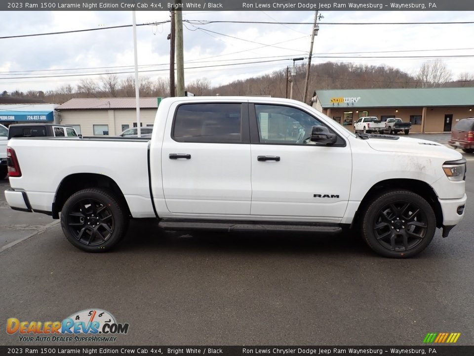 2023 Ram 1500 Laramie Night Edition Crew Cab 4x4 Bright White / Black Photo #7