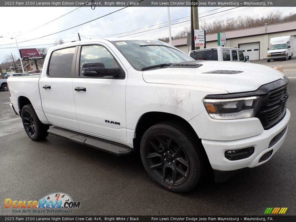 2023 Ram 1500 Laramie Night Edition Crew Cab 4x4 Bright White / Black Photo #8