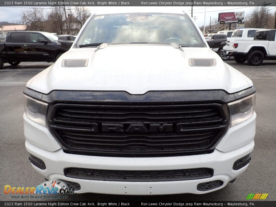 2023 Ram 1500 Laramie Night Edition Crew Cab 4x4 Bright White / Black Photo #9