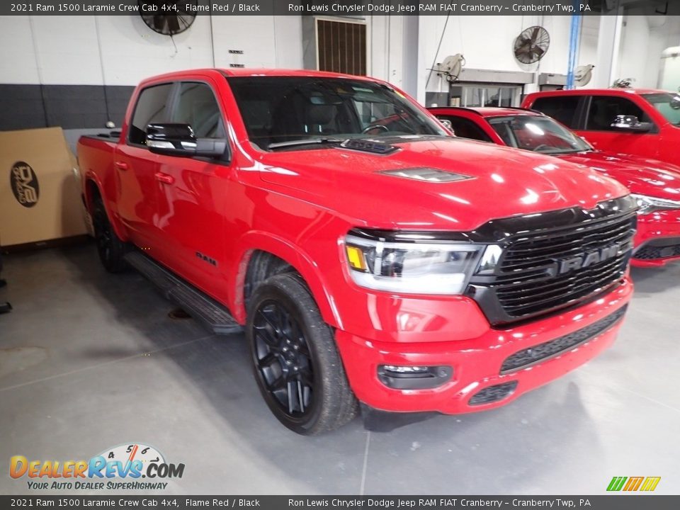 2021 Ram 1500 Laramie Crew Cab 4x4 Flame Red / Black Photo #3