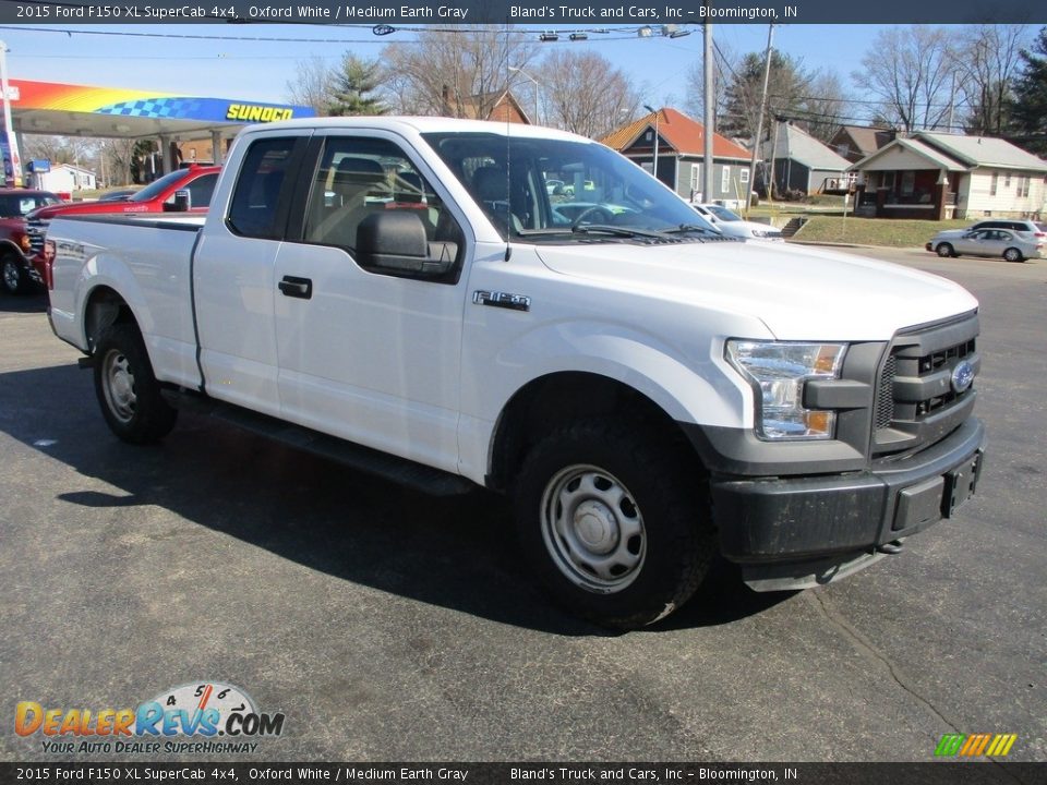 2015 Ford F150 XL SuperCab 4x4 Oxford White / Medium Earth Gray Photo #5