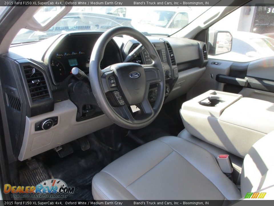 2015 Ford F150 XL SuperCab 4x4 Oxford White / Medium Earth Gray Photo #7