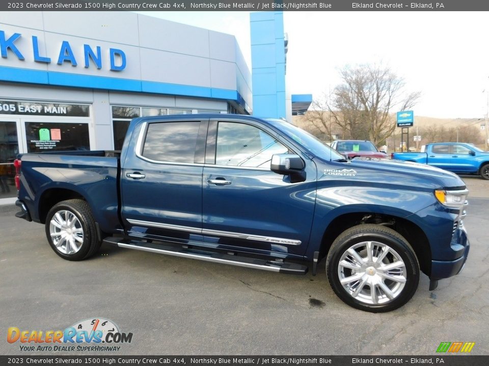 2023 Chevrolet Silverado 1500 High Country Crew Cab 4x4 Northsky Blue Metallic / Jet Black/Nightshift Blue Photo #7