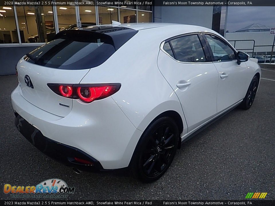 2023 Mazda Mazda3 2.5 S Premium Hatchback AWD Snowflake White Pearl Mica / Red Photo #2