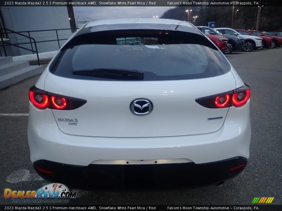 2023 Mazda Mazda3 2.5 S Premium Hatchback AWD Snowflake White Pearl Mica / Red Photo #3
