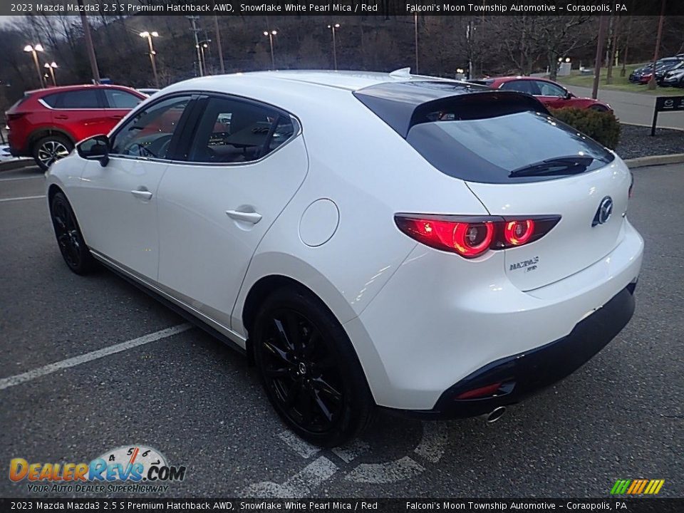 2023 Mazda Mazda3 2.5 S Premium Hatchback AWD Snowflake White Pearl Mica / Red Photo #5