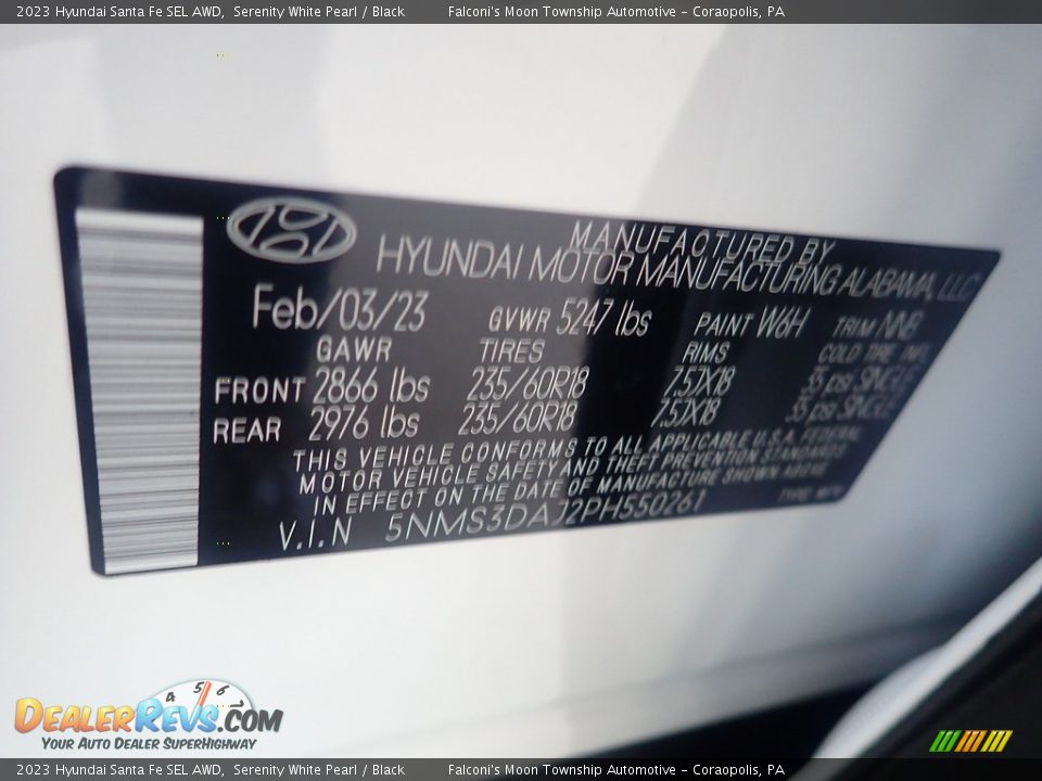 2023 Hyundai Santa Fe SEL AWD Serenity White Pearl / Black Photo #18