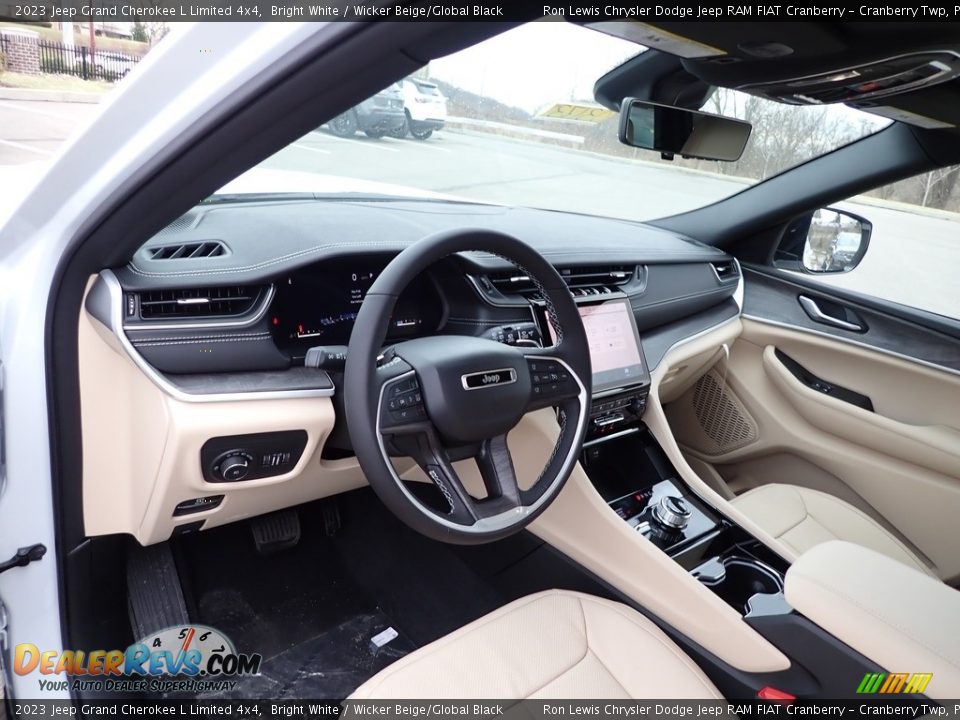 2023 Jeep Grand Cherokee L Limited 4x4 Bright White / Wicker Beige/Global Black Photo #14