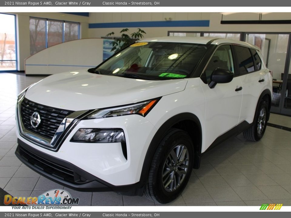 2021 Nissan Rogue S AWD Glacier White / Gray Photo #1