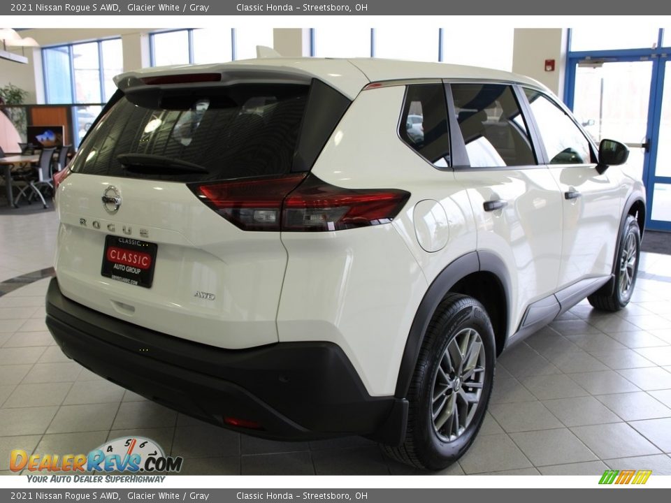 2021 Nissan Rogue S AWD Glacier White / Gray Photo #7