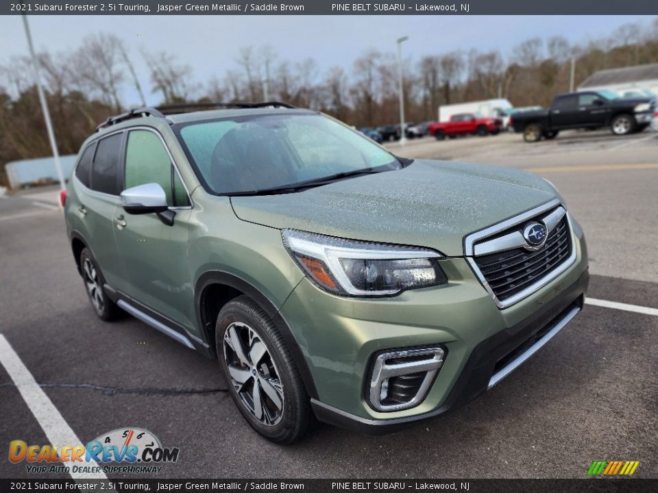 2021 Subaru Forester 2.5i Touring Jasper Green Metallic / Saddle Brown Photo #3