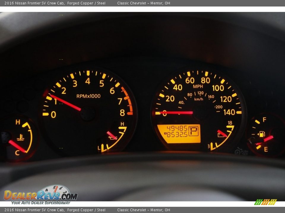 2016 Nissan Frontier SV Crew Cab Gauges Photo #8