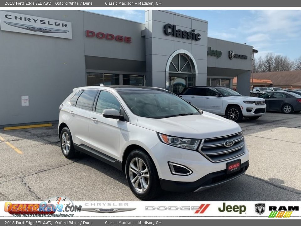 2018 Ford Edge SEL AWD Oxford White / Dune Photo #1