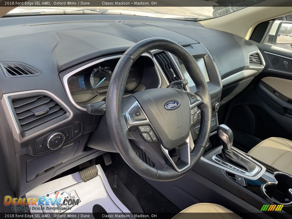 2018 Ford Edge SEL AWD Oxford White / Dune Photo #4