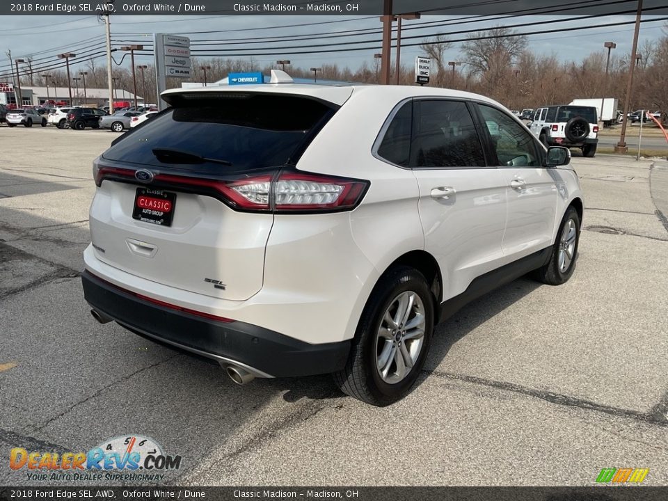 2018 Ford Edge SEL AWD Oxford White / Dune Photo #9