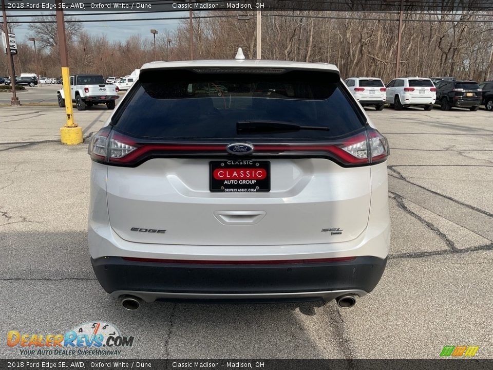 2018 Ford Edge SEL AWD Oxford White / Dune Photo #12