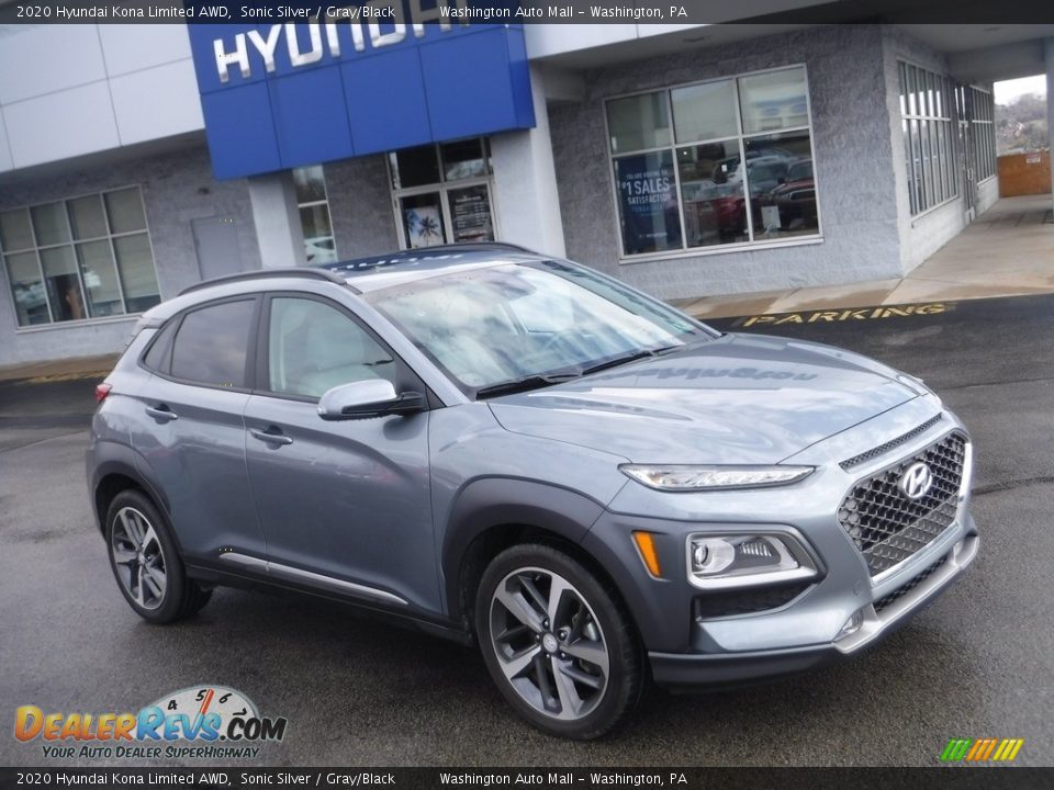 2020 Hyundai Kona Limited AWD Sonic Silver / Gray/Black Photo #1