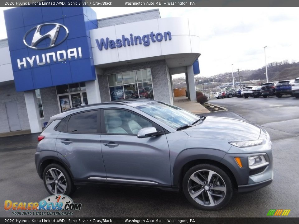 2020 Hyundai Kona Limited AWD Sonic Silver / Gray/Black Photo #2