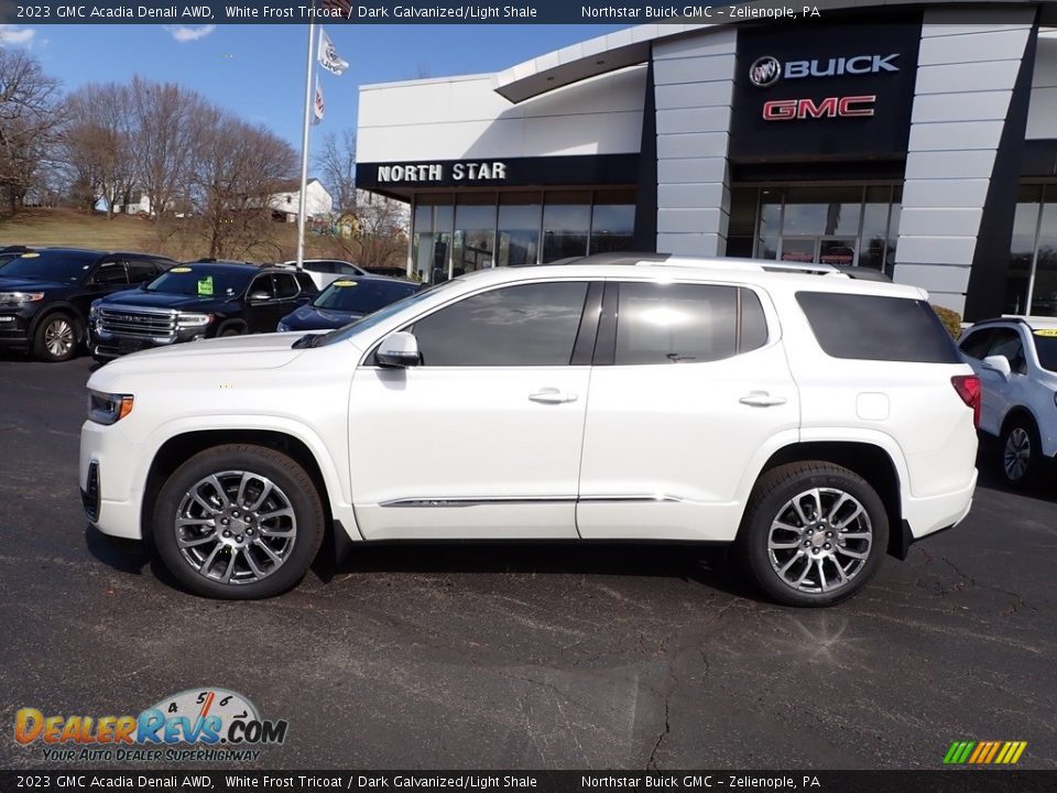 2023 GMC Acadia Denali AWD White Frost Tricoat / Dark Galvanized/Light Shale Photo #2