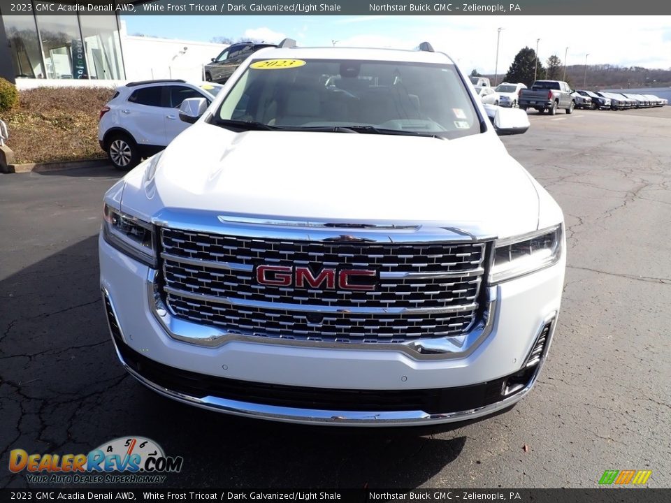 2023 GMC Acadia Denali AWD White Frost Tricoat / Dark Galvanized/Light Shale Photo #11