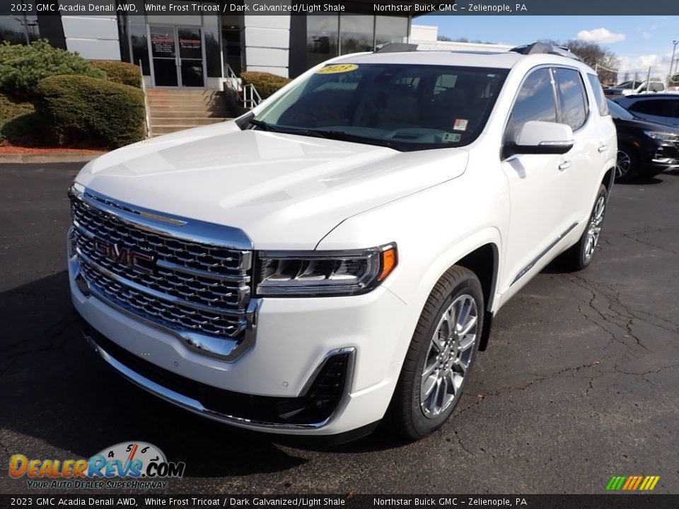 2023 GMC Acadia Denali AWD White Frost Tricoat / Dark Galvanized/Light Shale Photo #12