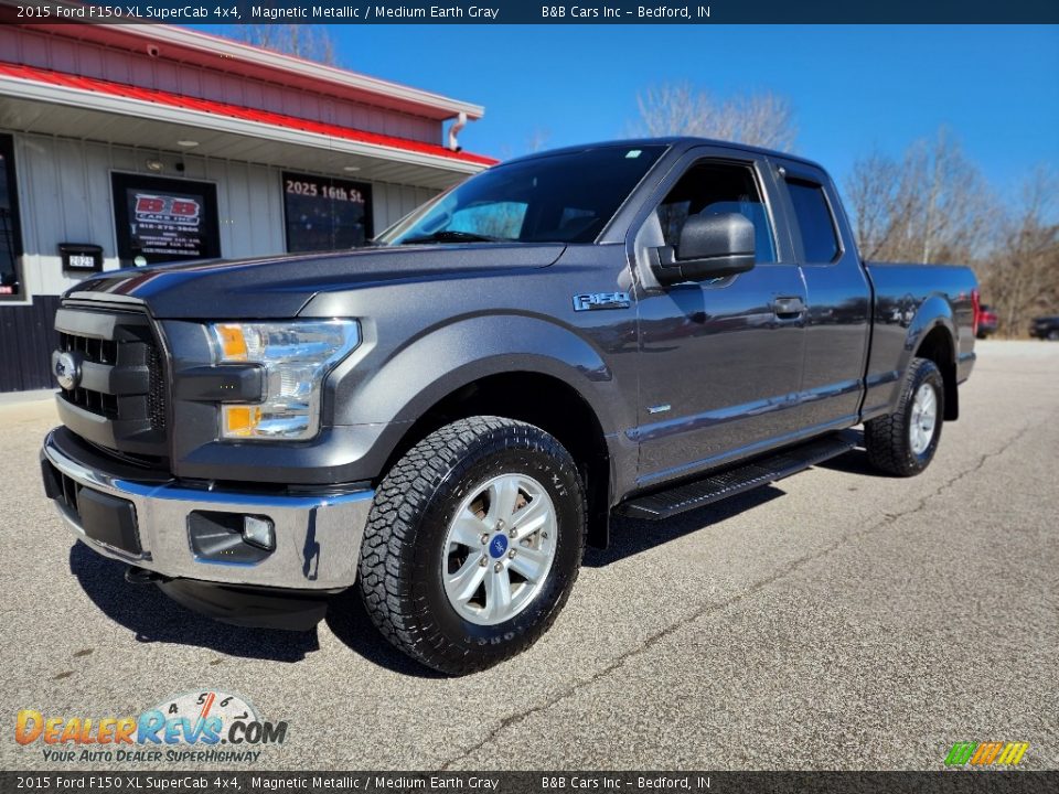 2015 Ford F150 XL SuperCab 4x4 Magnetic Metallic / Medium Earth Gray Photo #1