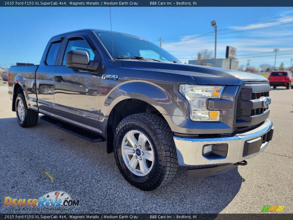 2015 Ford F150 XL SuperCab 4x4 Magnetic Metallic / Medium Earth Gray Photo #2