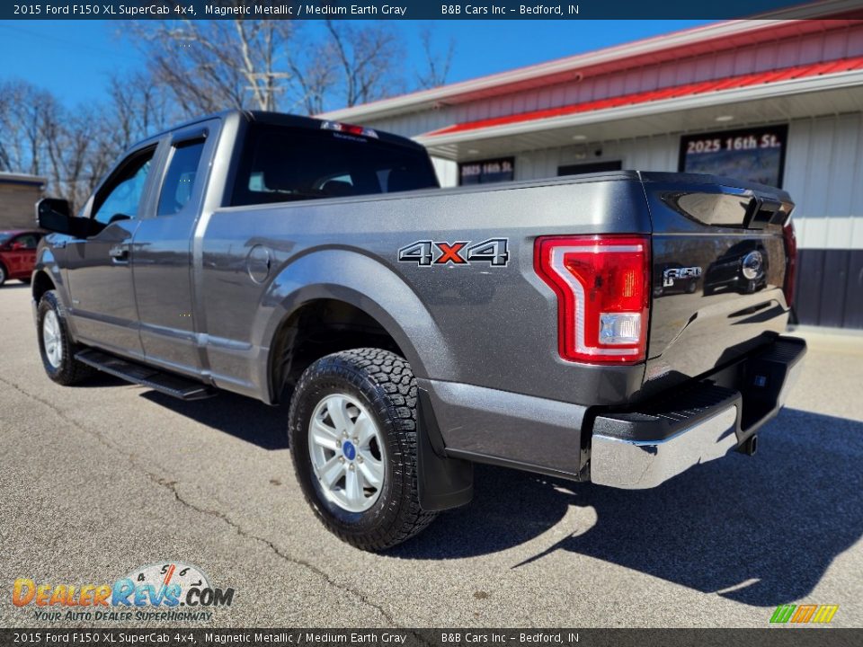 2015 Ford F150 XL SuperCab 4x4 Magnetic Metallic / Medium Earth Gray Photo #4