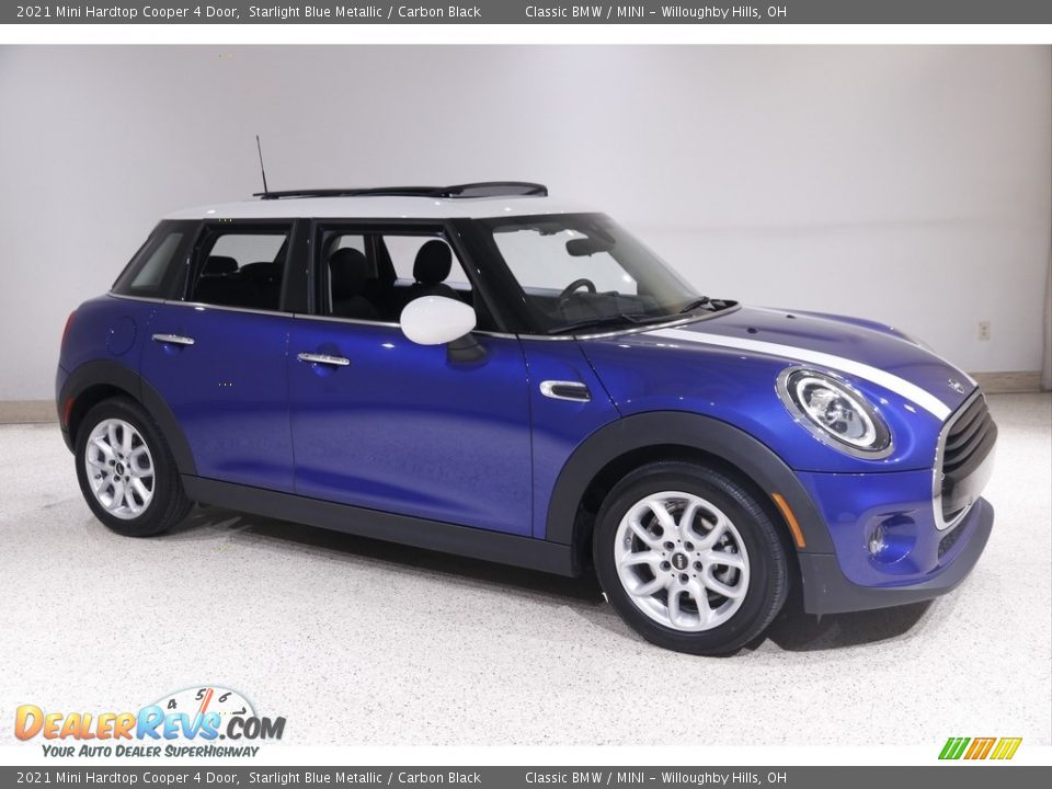 2021 Mini Hardtop Cooper 4 Door Starlight Blue Metallic / Carbon Black Photo #1