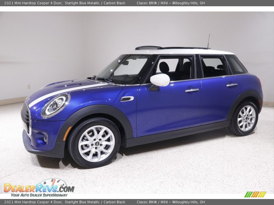 2021 Mini Hardtop Cooper 4 Door Starlight Blue Metallic / Carbon Black Photo #3