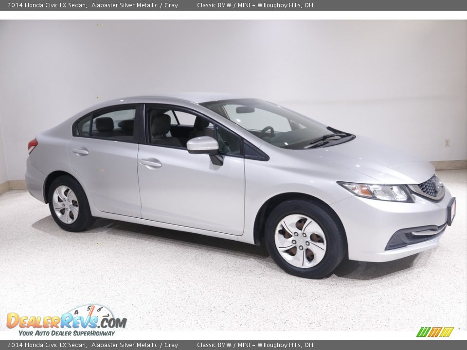 2014 Honda Civic LX Sedan Alabaster Silver Metallic / Gray Photo #1