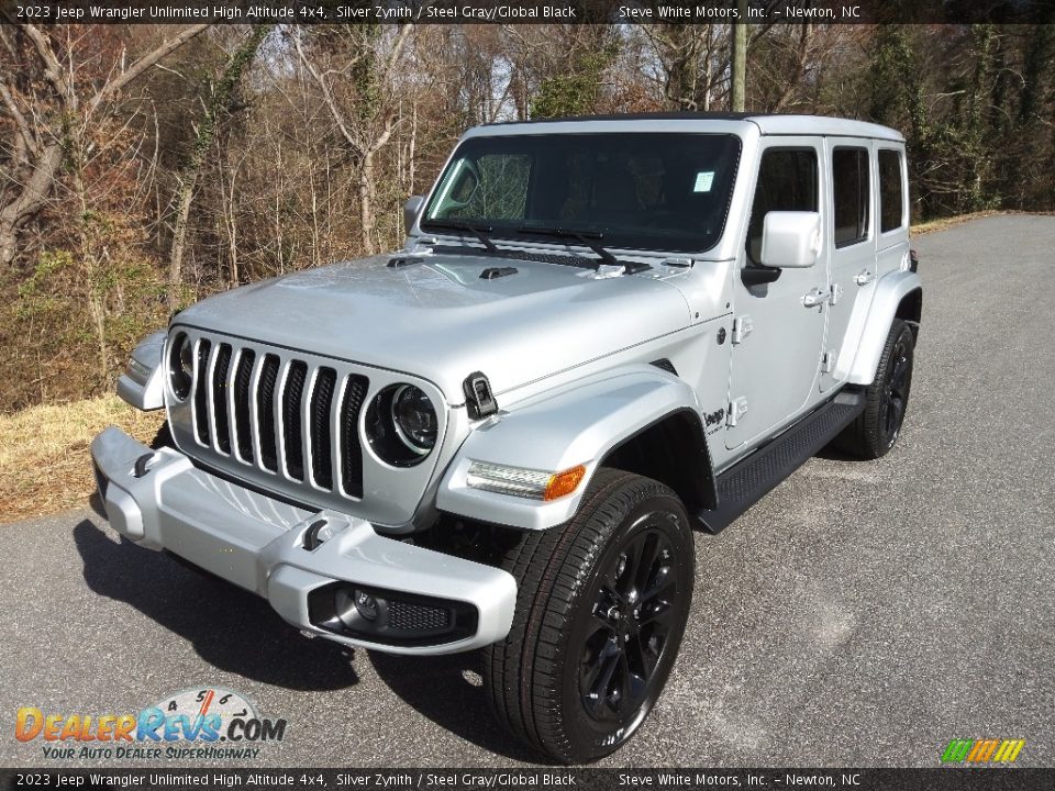 2023 Jeep Wrangler Unlimited High Altitude 4x4 Silver Zynith / Steel Gray/Global Black Photo #2