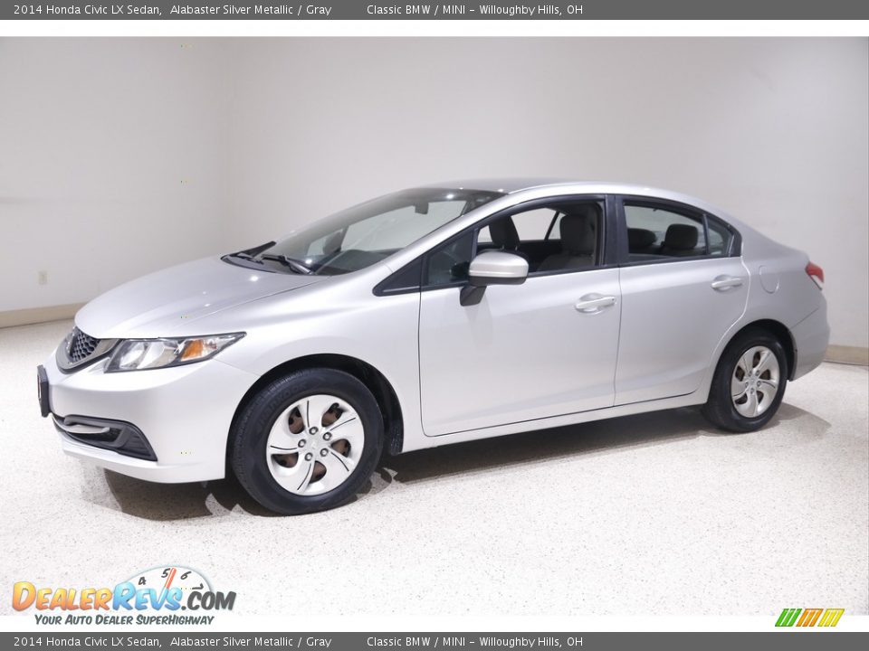 2014 Honda Civic LX Sedan Alabaster Silver Metallic / Gray Photo #3