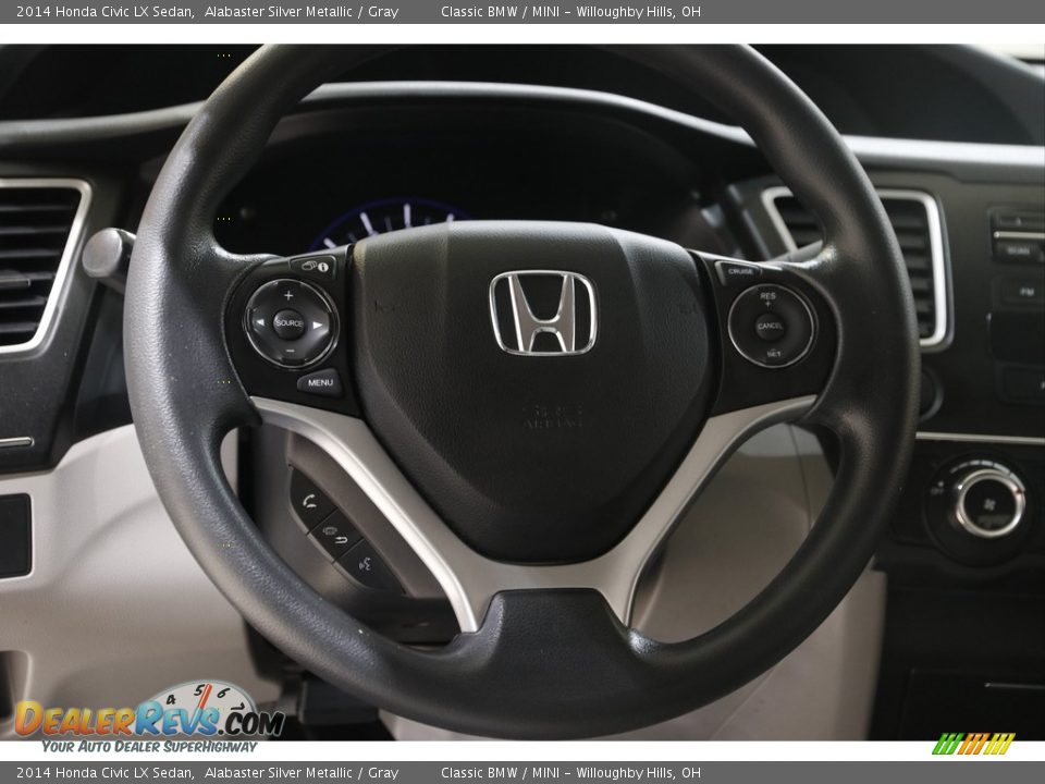 2014 Honda Civic LX Sedan Alabaster Silver Metallic / Gray Photo #7