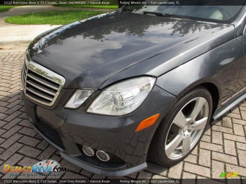 2010 Mercedes-Benz E 350 Sedan Steel Grey Metallic / Natural Beige Photo #32