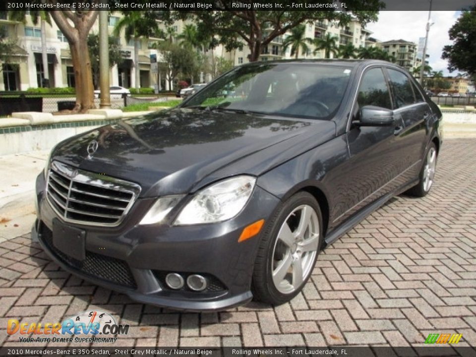 2010 Mercedes-Benz E 350 Sedan Steel Grey Metallic / Natural Beige Photo #35