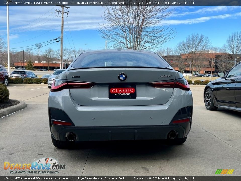 2023 BMW 4 Series 430i xDrive Gran Coupe Brooklyn Gray Metallic / Tacora Red Photo #3