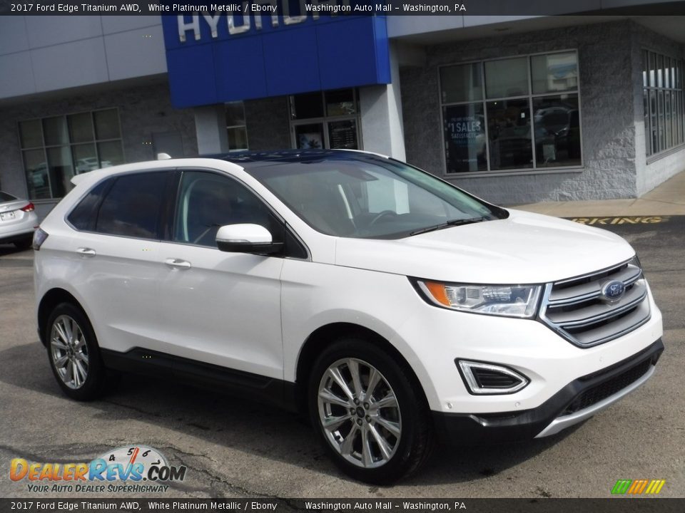 2017 Ford Edge Titanium AWD White Platinum Metallic / Ebony Photo #1