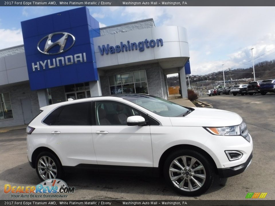 2017 Ford Edge Titanium AWD White Platinum Metallic / Ebony Photo #2