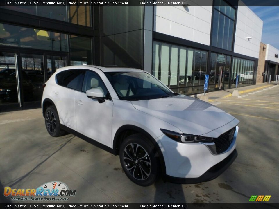 2023 Mazda CX-5 S Premium AWD Rhodium White Metallic / Parchment Photo #1